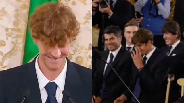 Sinner scoppia a ridere davanti a Mattarella 'per colpa' di Sonego: il video