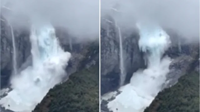 Il ghiacciaio Queulat crolla: il video spettacolare