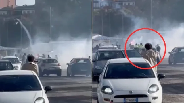 Le immagini degli scontri prima di Verona-Napoli: 36 i tifosi azzurri daspati