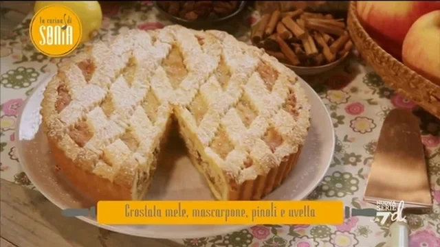 Crostata mele, mascarpone, uvetta e pinoli