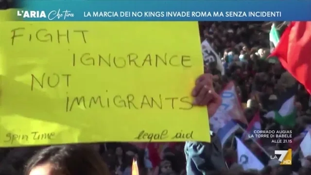 La marcia dei No Kings invade Roma ma senza incidenti