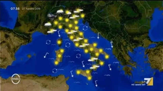 Il meteo del 27 agosto
