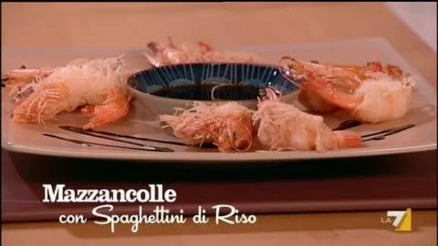 Mazzancolle con Spaghettini di Riso