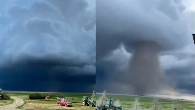 “Un tornado è stato segnalato in movimento verso nord-est”: le incredibili immagini