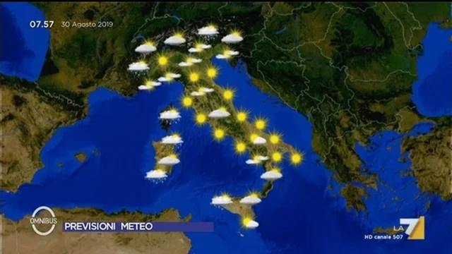 Le previsioni del tempo del 30 agosto