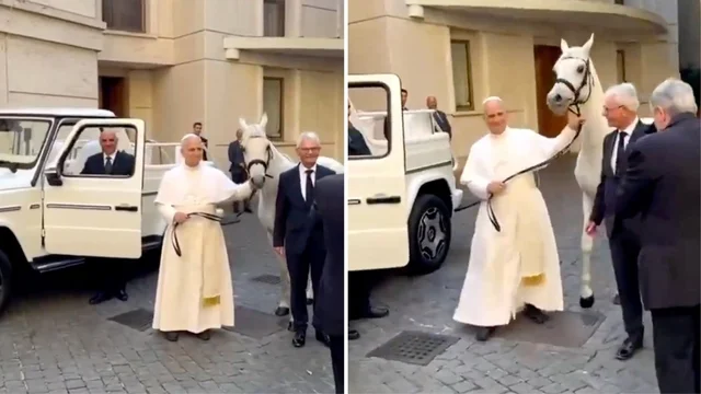 Papa Leone XIV riceve un cavallo in regalo: il dono di un allevatore polacco