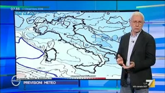 Il meteo del 12 dicembre