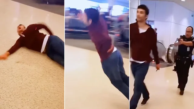 Elude i controlli di sicurezza ma viene colpito dal taser: il video choc