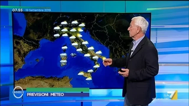 Le previsioni del tempo del 19 settembre