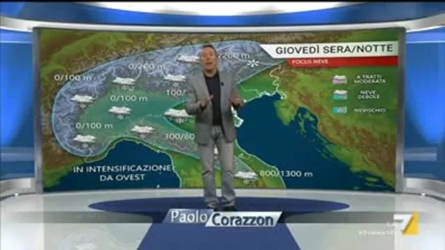 Il meteo della sera del 30 gennaio