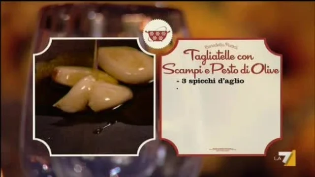 Tagliatelle con Scampi e Pesto di Olive
