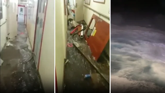 Cabine allagate e panico tra i viaggiatori: le immagini della crociera incubo