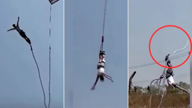 Bungee jumping, ma la corda si spezza, salvo per miracolo