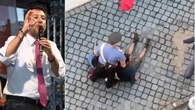 Protesta degli attivisti al Senato, Salvini li filma e attacca: "Vandali, andate a spalare in Emilia-Romagna"