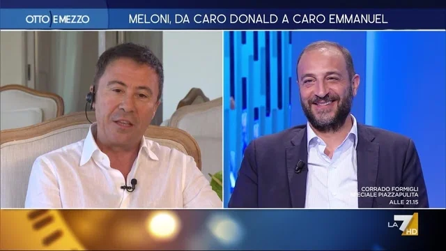 Bocchino difende Meloni sulle basi: "Ha fatto come Craxi". E gli altri ospiti scoppiano a ridere