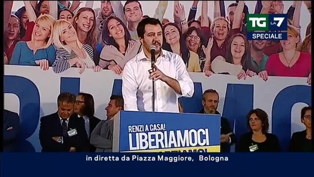 Matteo Salvini (Lega): ' Renzi un incapace che divide la societa in uomini e bestie'
