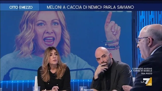 Meloni a caccia di nemici: parla Saviano - Otto e Mezzo - 16/12/2024