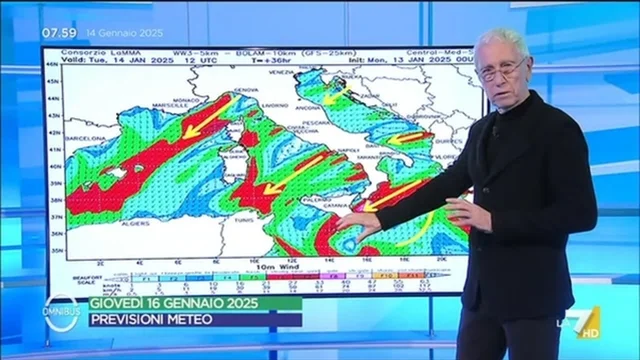 Le previsioni meteo di oggi martedì 14 gennaio 2025 di Paolo Sottocorona