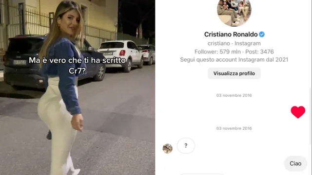L'influencer pubblica sui social una chat con Cristiano Ronaldo
