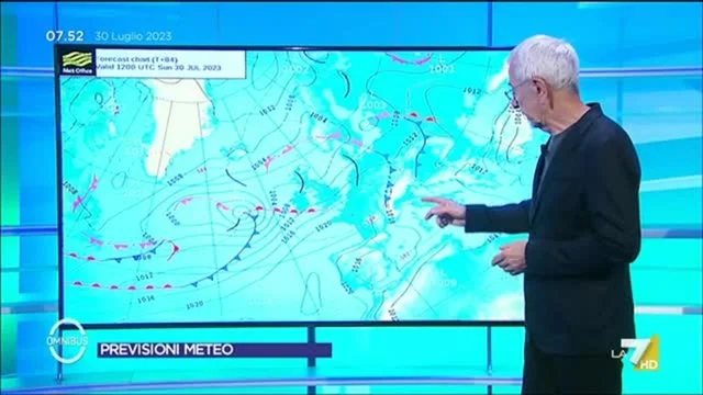 Le previsioni meteo di Paolo Sottocorona del 30/7/2023