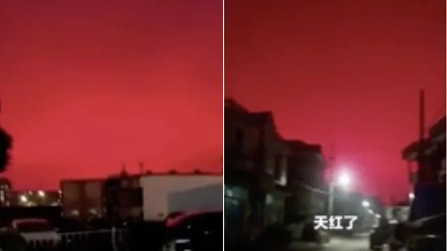 Lo strano fenomeno in Cina: il cielo si tinge di rosso