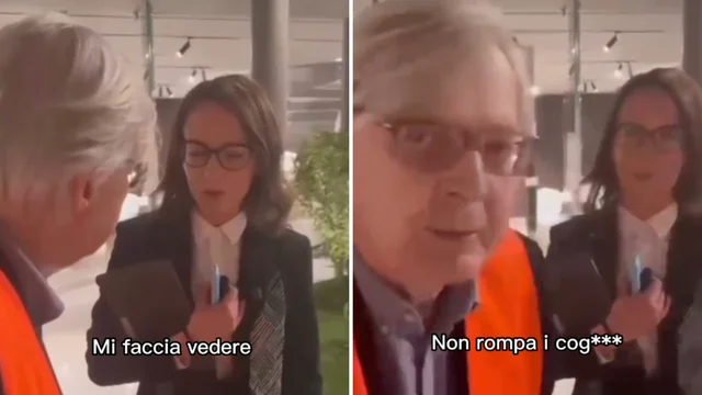 "Non rompa i cogl***i": Vittorio Sgarbi furioso | Il video