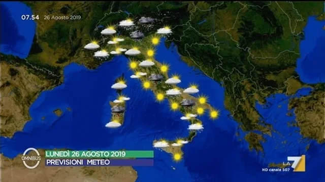 Previsioni Meteo del 26/08/2019