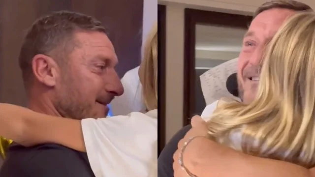 Totti in lacrime si commuove per la lettera della figlia Isabel