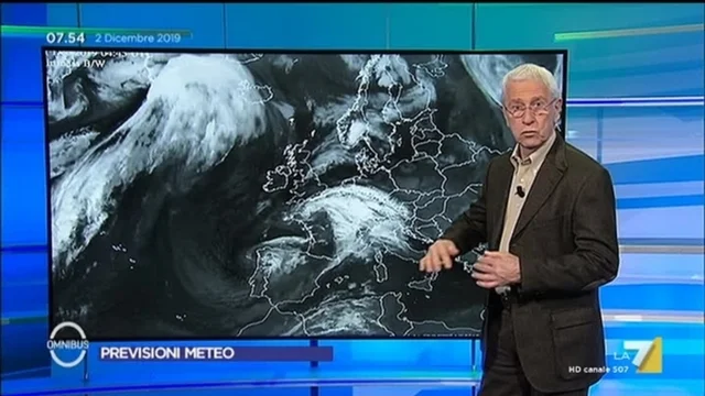 Il meteo di lunedì 02/12/2019