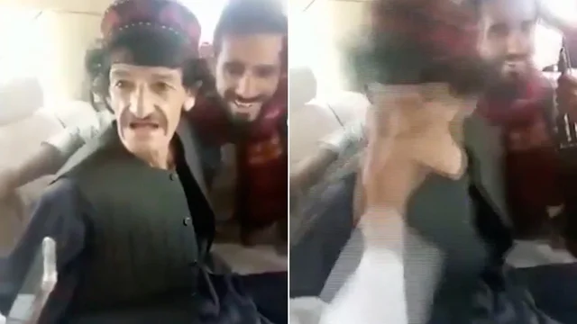 Comico afghano continua a fare battute mentre viene schiaffeggiato dai talebani
