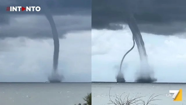 Insolito spettacolo sul Delta del Po: tromba marina al largo di Goro