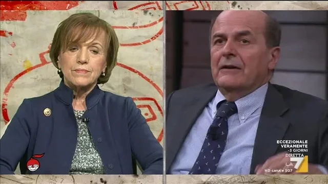 Pier Luigi Bersani ed Elsa Fornero si confrontano sulla situazione interna al Pd