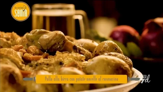 Pollo alla birra con patate novelle al rosmarino