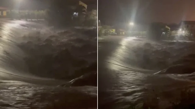 Maltempo in Toscana, il video impressionante dell'esondazione del fiume