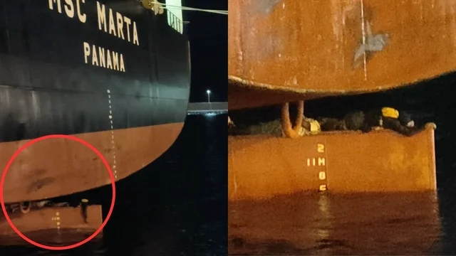 Il viaggio disperato di due migranti: 11 giorni in mare attaccati al timone di una nave