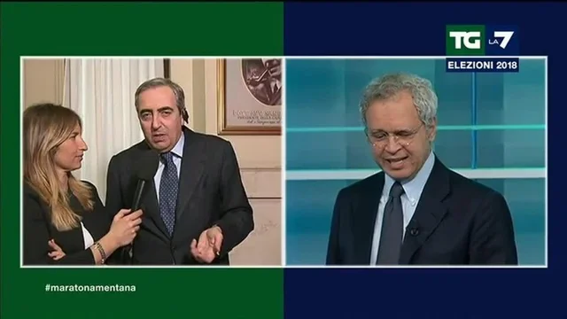 Mentana ironico su collegamento interrotto con Gasparri: 'Son stato io, ho messo un piede sul cavo'