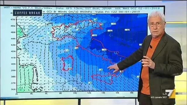 'Arriva il gelo artico' il meteo del 02/01/2019 con Paolo Sottocorona