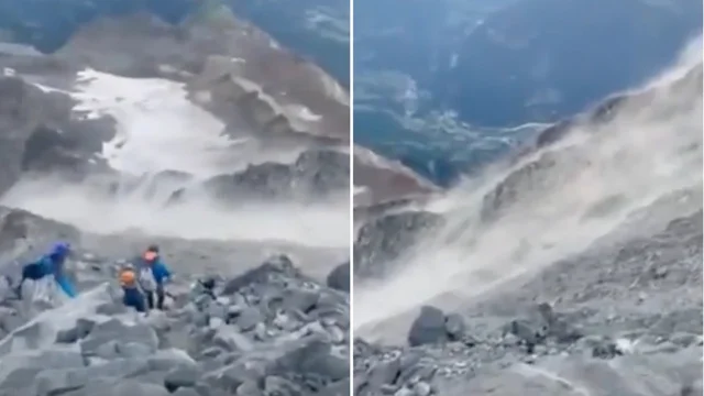 Crolli sul Monte Bianco, paura tra gli escursionisti: il video shock