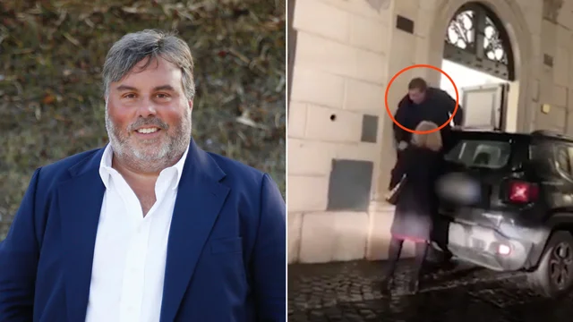 Luciano Nobili si arrampica per uscire dal portone di casa: il video
