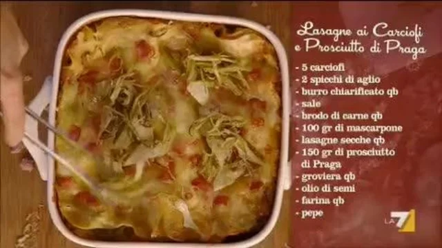 Lasagne ai carciofi e prosciutto di Praga