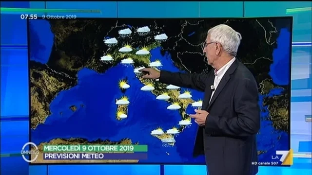 Le previsioni del tempo del 9 ottobre