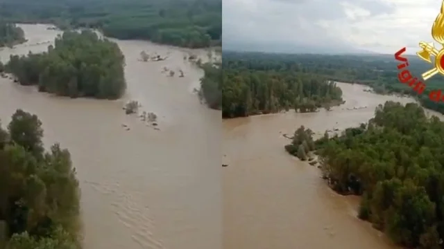 Maltempo Piemonte, uomo travolto dalla piena del torrente Orco: le ricerche dei vigili del fuoco