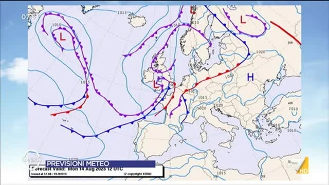 Le previsioni meteo di Paolo Sottocorona del 7/8/2023