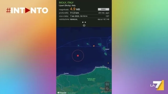 Sicilia, scossa di terremoto di magnitudo tra 4.8 e 5.3: epicentro nelle Isole Eolie