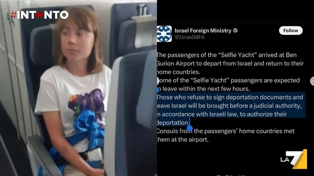 Greta Thunberg espulsa da Israele: arrestati 8 attivisti che hanno rifiutato la deportazione volontaria, tra cui Rima Hassan