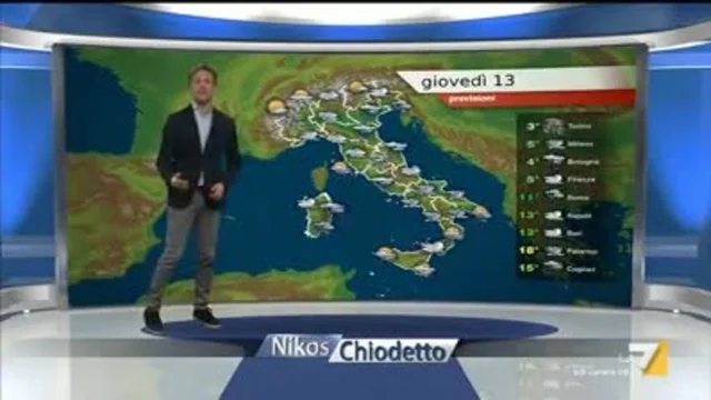 Il meteo della sera del 13 dicembre