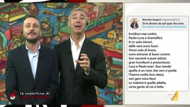 Gasparri e la poesia per Luca e Paolo: "Hai superato la terza elementare..."