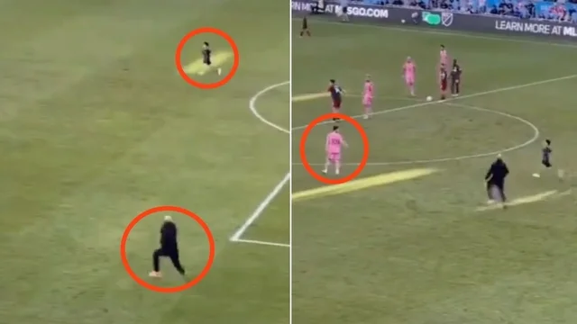 Messi, un bambino invade il campo per abbracciarlo: la reazione del bodyguard