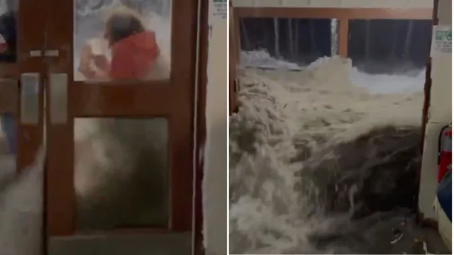 Onda gigante travolge un ristorante e spazza via tutto: le immagini