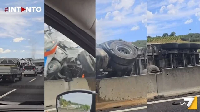 Camion invade corsia opposta e causa maxi incidente in autostrada